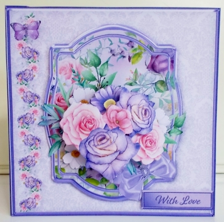 Pink and Lilac Posy - Decoupage Card Mini Kit by Pam Stubley