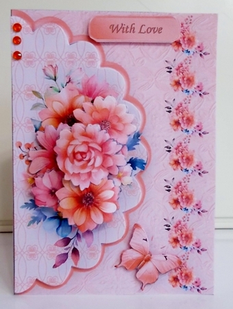Apricot Posy - 5 x 7 Decoupage Card Mini Kit by Pam Stubley