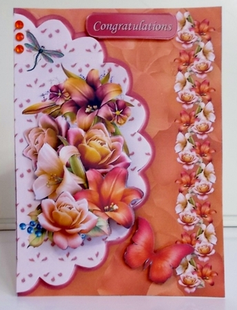 Roses and Lilies - 5 x 7 Decoupage Card Mini Kit by Pam Stubley