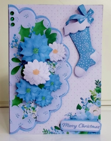 Christmas Stocking - 5 x 7 Decoupage Card Mini Kit by Pam Stubley