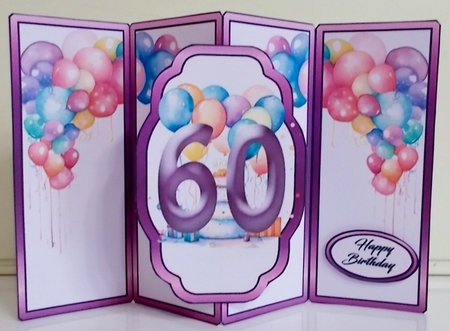 Gatefold pop-out Birthday Balloons (female) by Pam Stubley