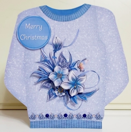 Frosty Flowers - Christmas Jumper Card Mini Kit by Pam Stubley