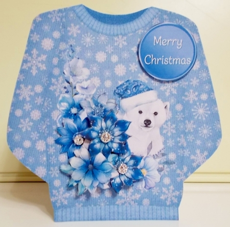 Polar Bear - Christmas Jumper Card Mini Kit by Pam Stubley