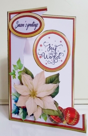 Cutaway Poinsettia with baubles (Red) by Pam Stubley