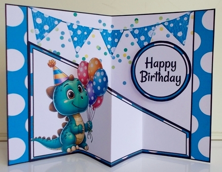 Dino Birthday Diagonal Popout Card by Pam Stubley