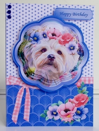Flower Puppy - 5 x 7 Petal Pyramid Card Mini Kit by Pam Stubley