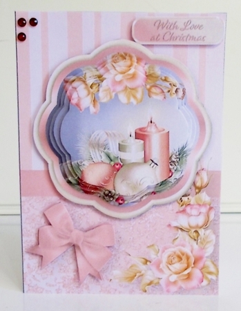 Christmas Candles - 5 x 7 Petal Pyramid Card Mini Kit by Pam Stubley