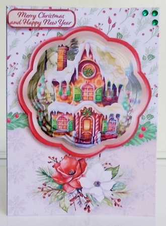 Gingerbread House - 5 x 7 Petal Pyramid Card Mini Kit by Pam Stubley