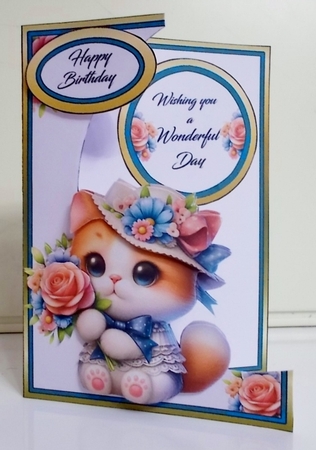 Cutaway Cat in a hat by Pam Stubley