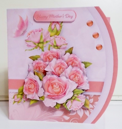 Apricot Roses - Rounded Offset Card Mini Kit by Pam Stubley