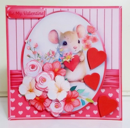 Valentine Mouse - Decoupage Card Mini Kit by Pam Stubley