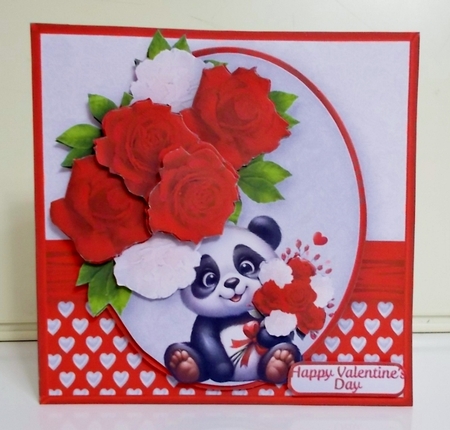 Valentine Panda - Decoupage Card Mini Kit by Pam Stubley