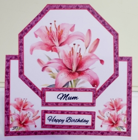 Octagon tent Pink Watercolour Lilies by Pam Stubley