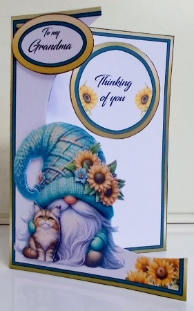 Cutaway Gnome with kitty cat by Pam Stubley