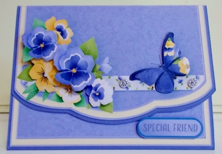 Pansies - Flapover Card Mini Kit by Pam Stubley