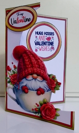 Cutaway Valentine Gnome in a cup by Pam Stubley