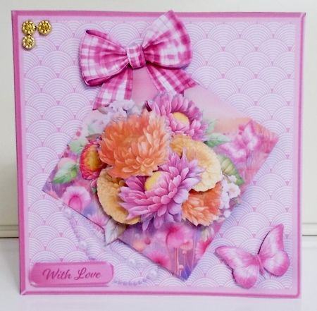 Colourful Chrysanthemums - Decoupage Card Mini Kit by Pam Stubley