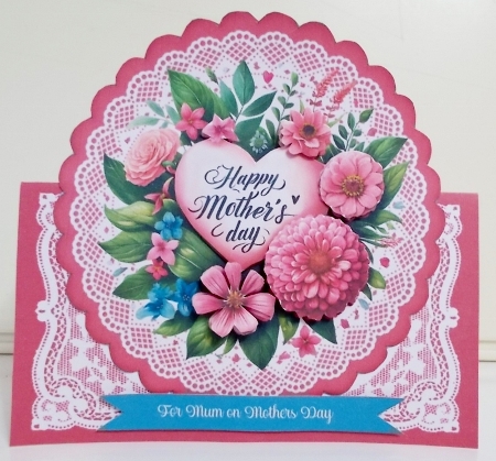Mothers Day OR Birthday 7 x 7 Shaped Card by Pam Stubley