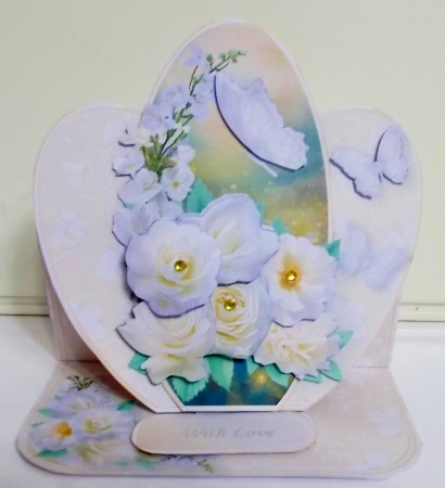 Creamy White Posy - Shaped Easel Card Mini Kit by Pam Stubley