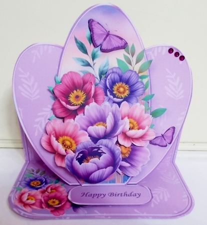Purples and Pinks - Shaped Easel Card Mini Kit by Pam Stubley