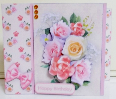Rose Posy - 7 x 5 Offset Front Card Mini Kit by Pam Stubley