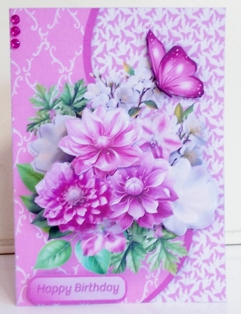 Lilac and White Flowers - 5 x 7 Decoupage Card Mini Kit by Pam Stubley