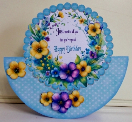 Birthday Floral Rocker Card 7 x 6.5 by Pam Stubley