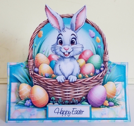 Easter Bunny Basket Tent Card by Pam Stubley