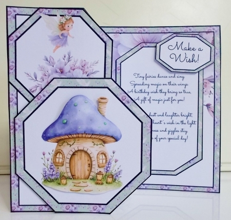 Fairy Birthday Wishes Offset Octagon 5 x 7 Mini Kit by Pam Stubley