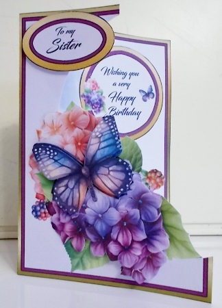 Cutaway Butterfly with hydrangeas by Pam Stubley