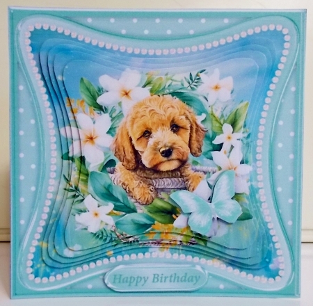 Puppy and Flowers - Curved Frame Card Mini Kit by Pam Stubley