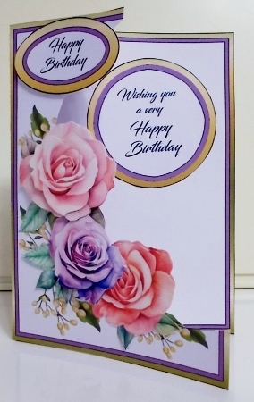 Cutaway Pink & lilac roses by Pam Stubley