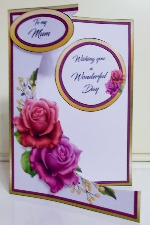 Cutaway Dark pink & purple roses by Pam Stubley