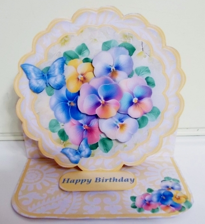 Pretty Pansies - Framed Easel Card Mini Kit by Pam Stubley