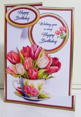 Cutaway Red & white tulips by Pam Stubley