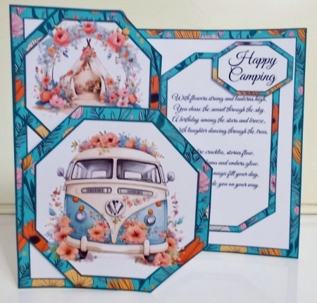 Happy Camping Offset Octagon 5 x 7 Mini Kit by Pam Stubley