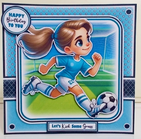Football Girl Blue by Pam Stubley