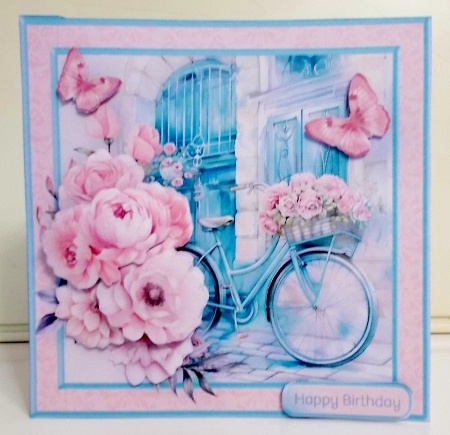 Retro Bicycle - 2 Way Decoupage Card Mini Kit by Pam Stubley