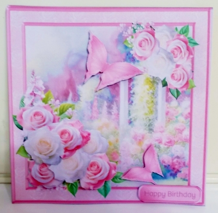 Rose Garden - 2 Way Decoupage Card Mini Kit by Pam Stubley