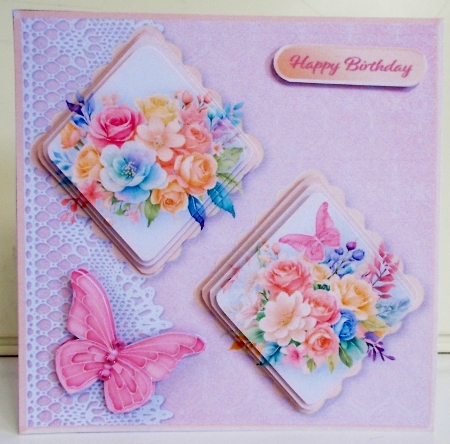 Pastel Posies -  Double Diamond Card Mini Kit by Pam Stubley
