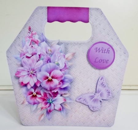 Lilac Flowers - Basket Tote Card Mini Kit by Pam Stubley