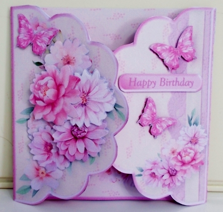 Lilac Flowers - Scallop Gatefold Card Mini Kit by Pam Stubley