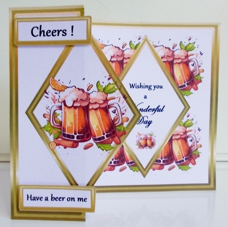 Diamond fold back Cheers by Pam Stubley