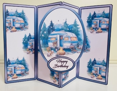 Gatefold pop-out Caravan by Pam Stubley