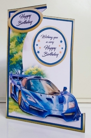 Cutaway Blue fast car by Pam Stubley
