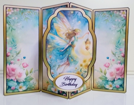 Gatefold pop-out Lamp light fairy by Pam Stubley