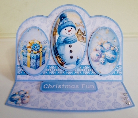 Jolly Snowman - Triple Oval Easel Card Mini Kit by Pam Stubley
