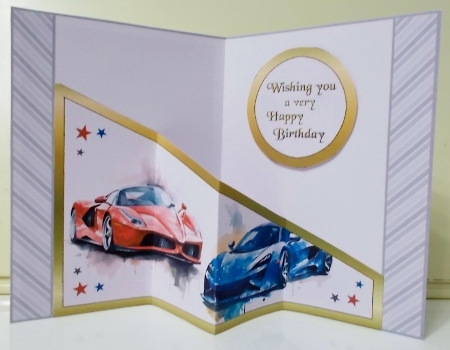 Diagonal pop-out Super cars by Pam Stubley