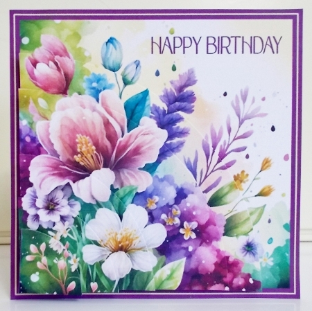 Beautiful Flowers 7x7 Birthday Card Minikit by Pam Stubley
