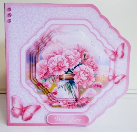 Jar of Carnations - Cut Corners Card Mini Kit by Pam Stubley